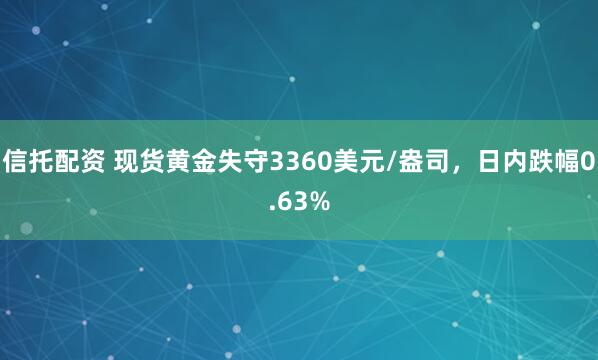 信托配资 现货黄金失守3360美元/盎司，日内跌幅0.63%