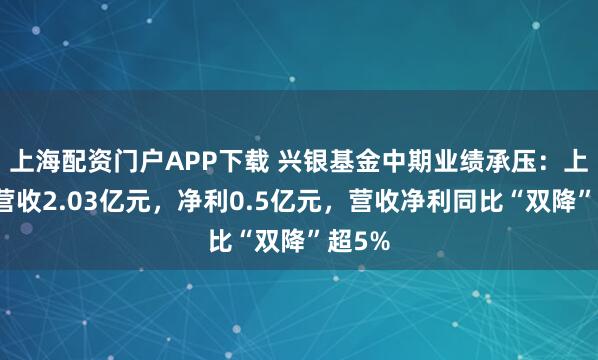 上海配资门户APP下载 兴银基金中期业绩承压：上半年营收2.03亿元，净利0.5亿元，营收净利同比“双降”超5%